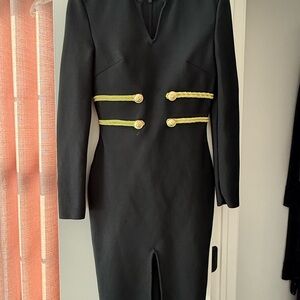 Elegant Black Dress with Gold Accents